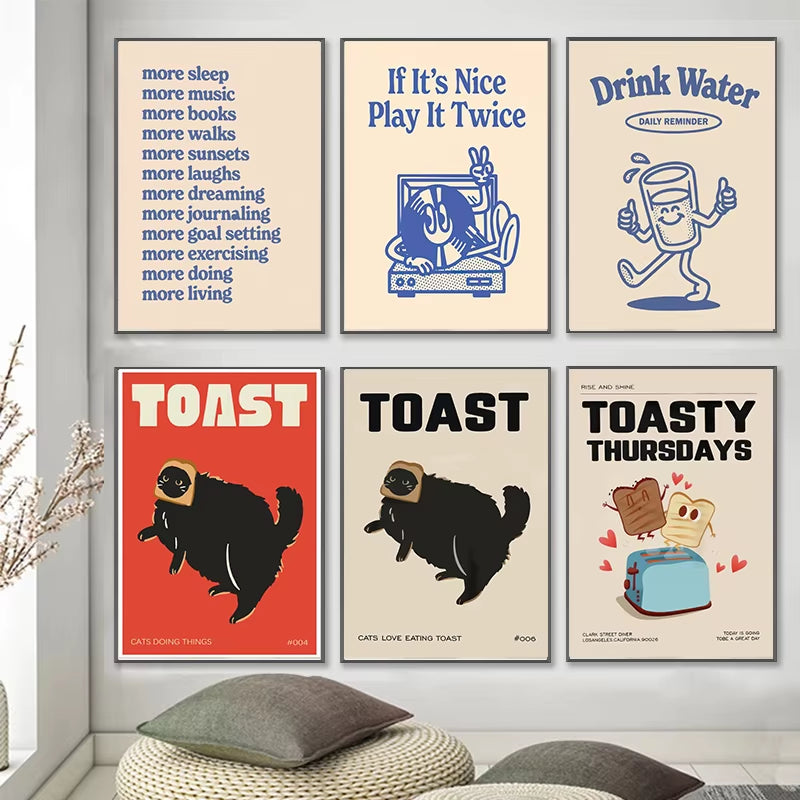 Fun Breakfast Theme Wall Prints 