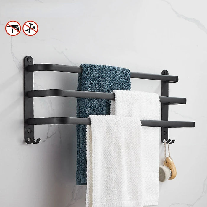 Black Aluminum Towel Bar Holders