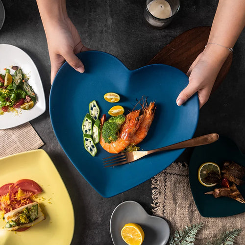 Morandi Heart-Shaped Ceramic Plates