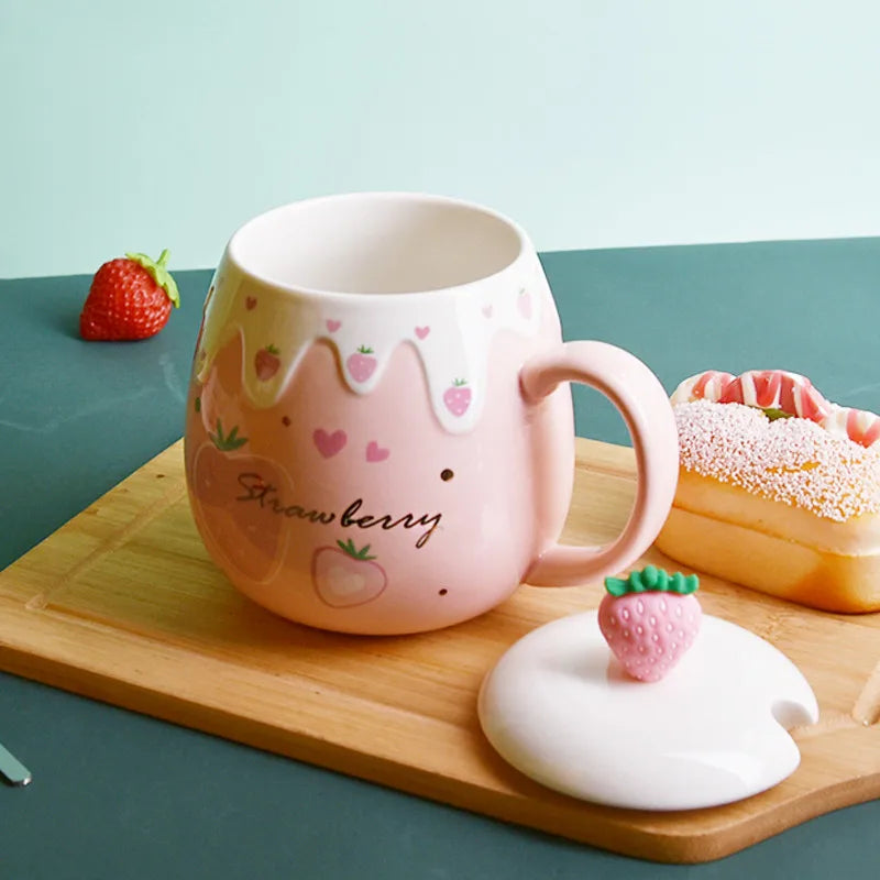 Japanese Strawberry Ceramic Coffee Mug