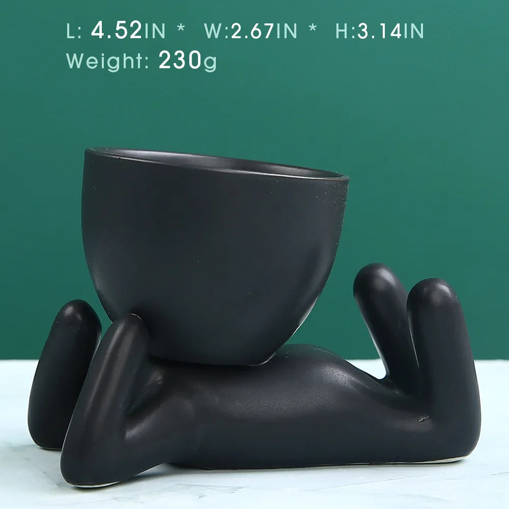 Ceramic Black Figure Flower Pots