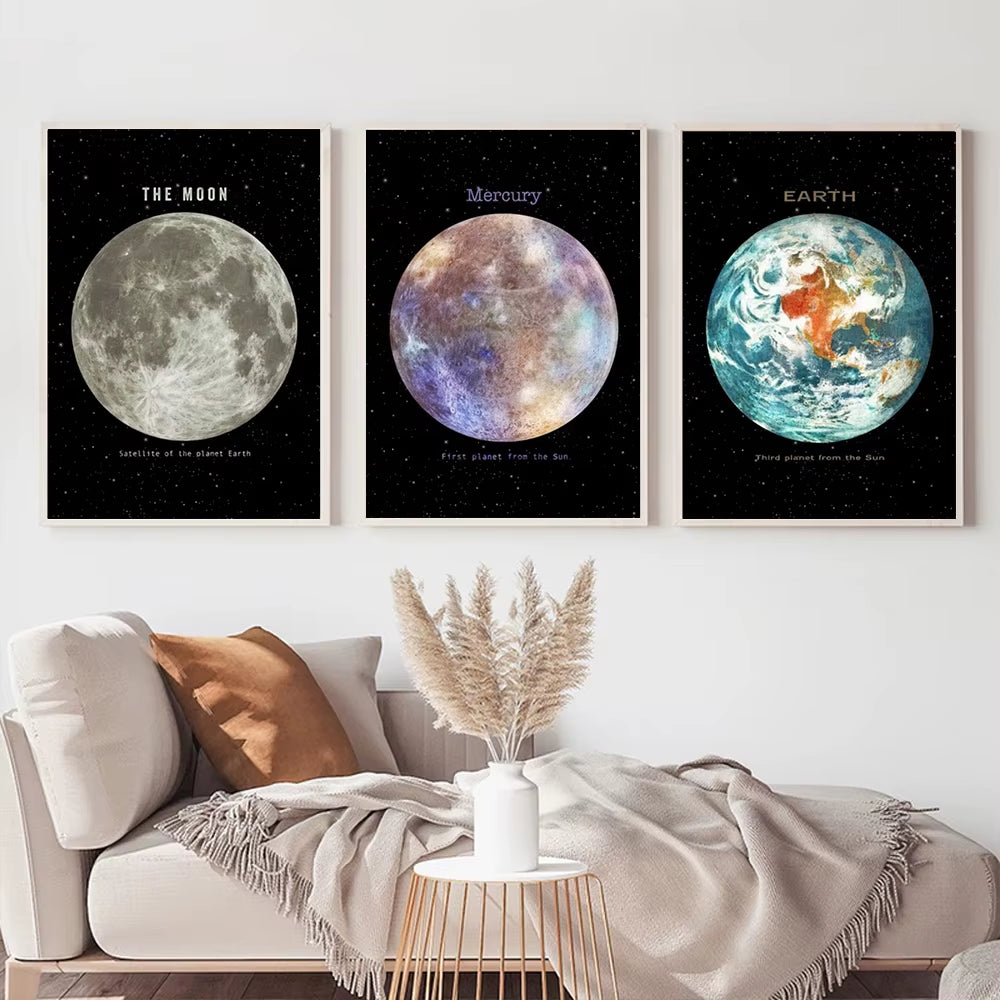 Planet, Sun, & Moon Wall Prints