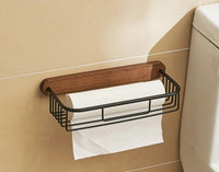 Wooden Metal Tissue Box & Toilet Paper Holders