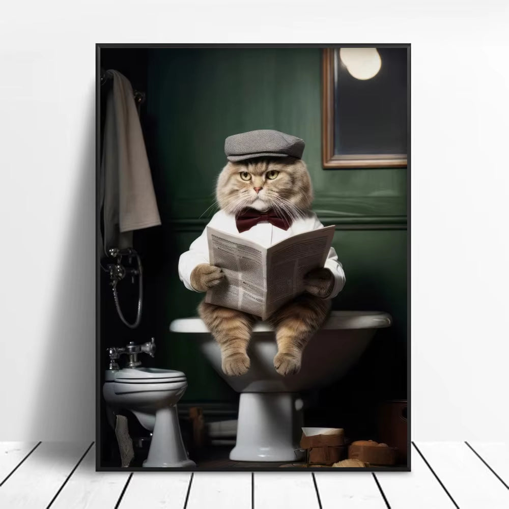 Funny Animal Bathroom Wall Prints