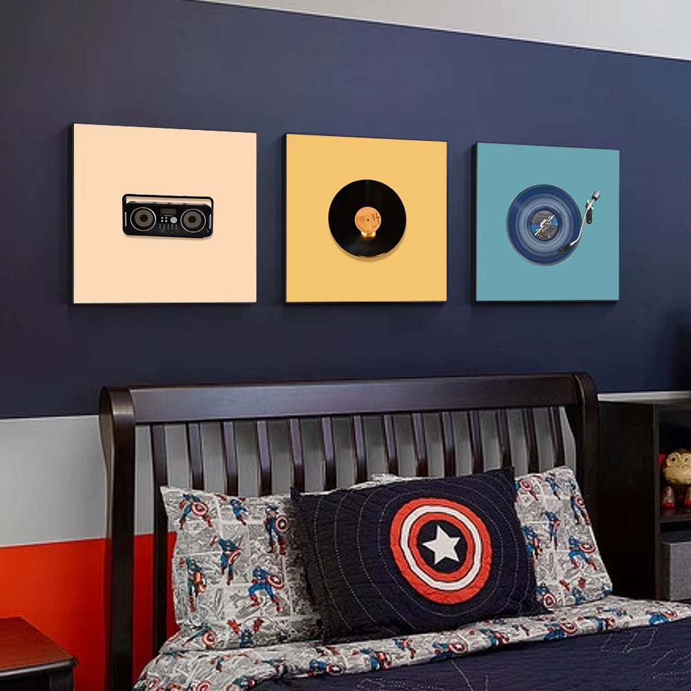 Colorful Microphone & Headphone Wall Prints