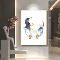 Watercolor Dachshund Bathroom Prints