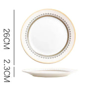 European-Style Patterned Ceramic Dinner Plates & Bowls