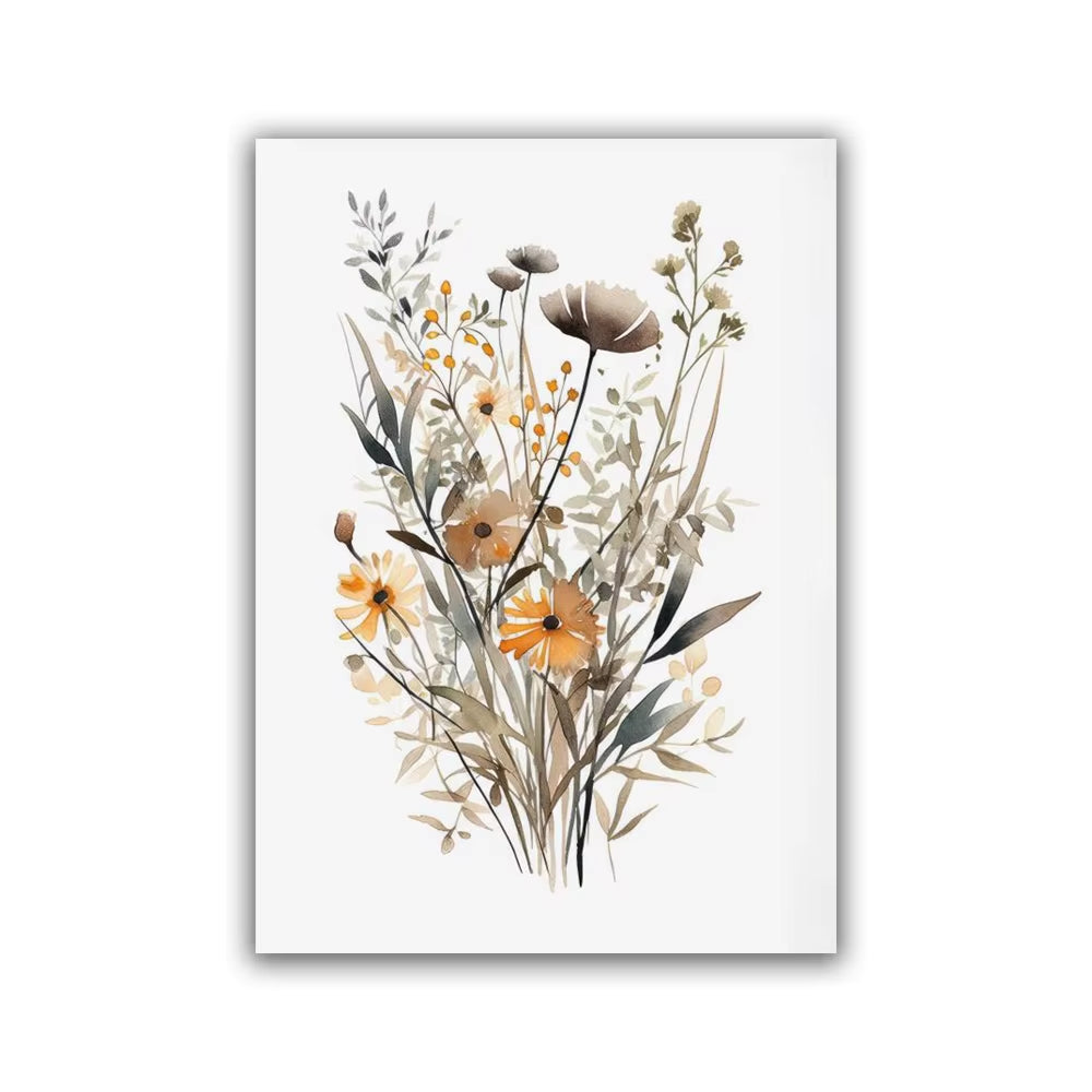 Watercolor Wildflowers Wall Prints