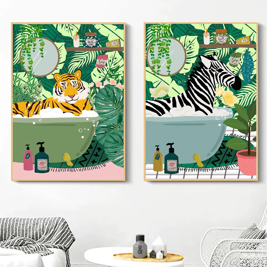 Quirky Bathroom Wall Print