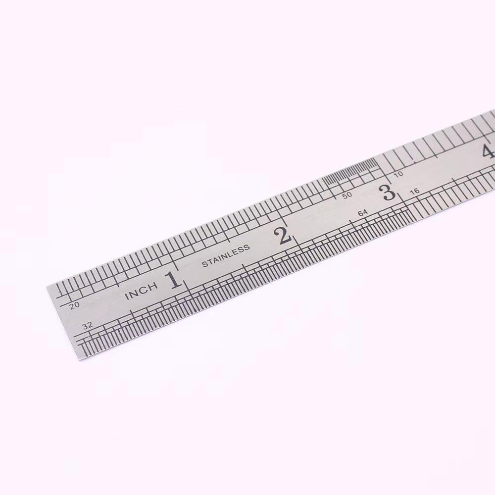 1PCS 15Cm 6 Inch Ruler Precision Stainless Steel Metal Ruler Double-Sided Learning Office Stationery Writing Supplies