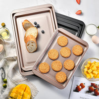 Non-Stick Rectangle Baking Pan Carbon Steel Baking Sheet Oven Tray for Biscuit Pie Pizza Roast Muffin Bread Bakeware