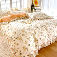 Pure Cotton Duvet Cover with Ruffles