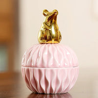 Pink Ceramic Jewelry Storage Box