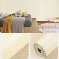 50X1000Cm Linen Wallpaper Solid Color Waterproof Background Wall Renovation Self-Adhesive Wallpaper 3D Textured Wall Stickers