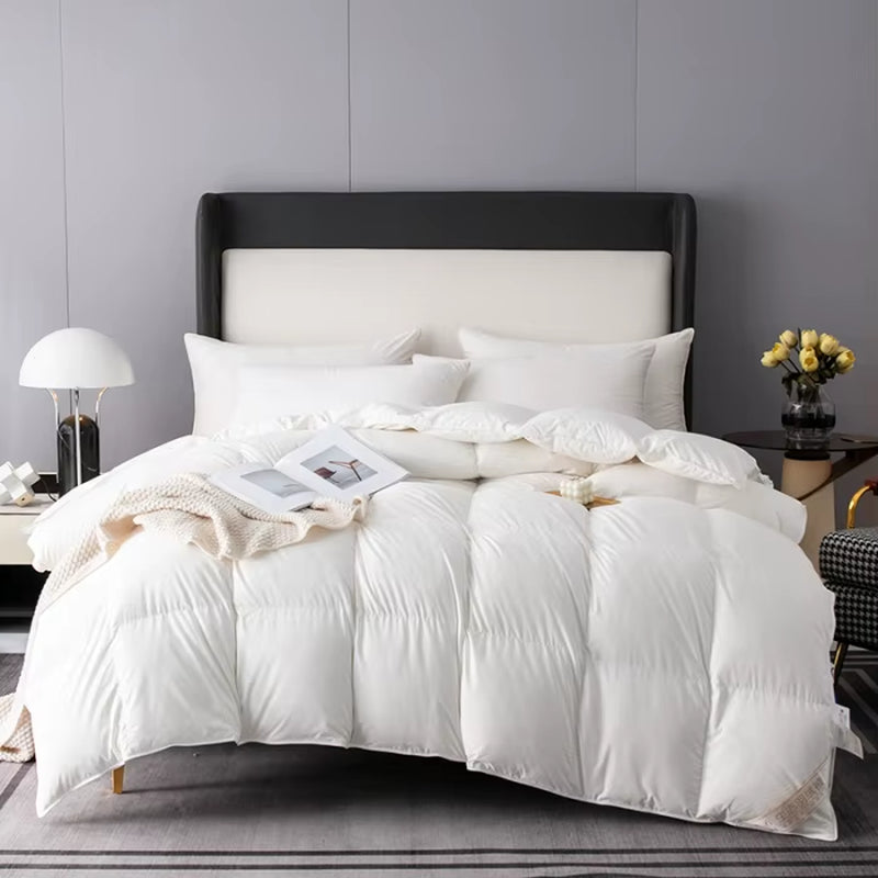 Goose down Duvet, Hypoallergenic Warmth Duvet Insert, 100% Cotton Shell Comfoter, Ultra Soft White Goose down Quilt All Season