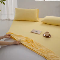 High Quality 100% Cotton Fitted Sheet Soft Breathable Mattress Cover with Elastic Bands Single/Double/King/Queen Size Bed Sheet