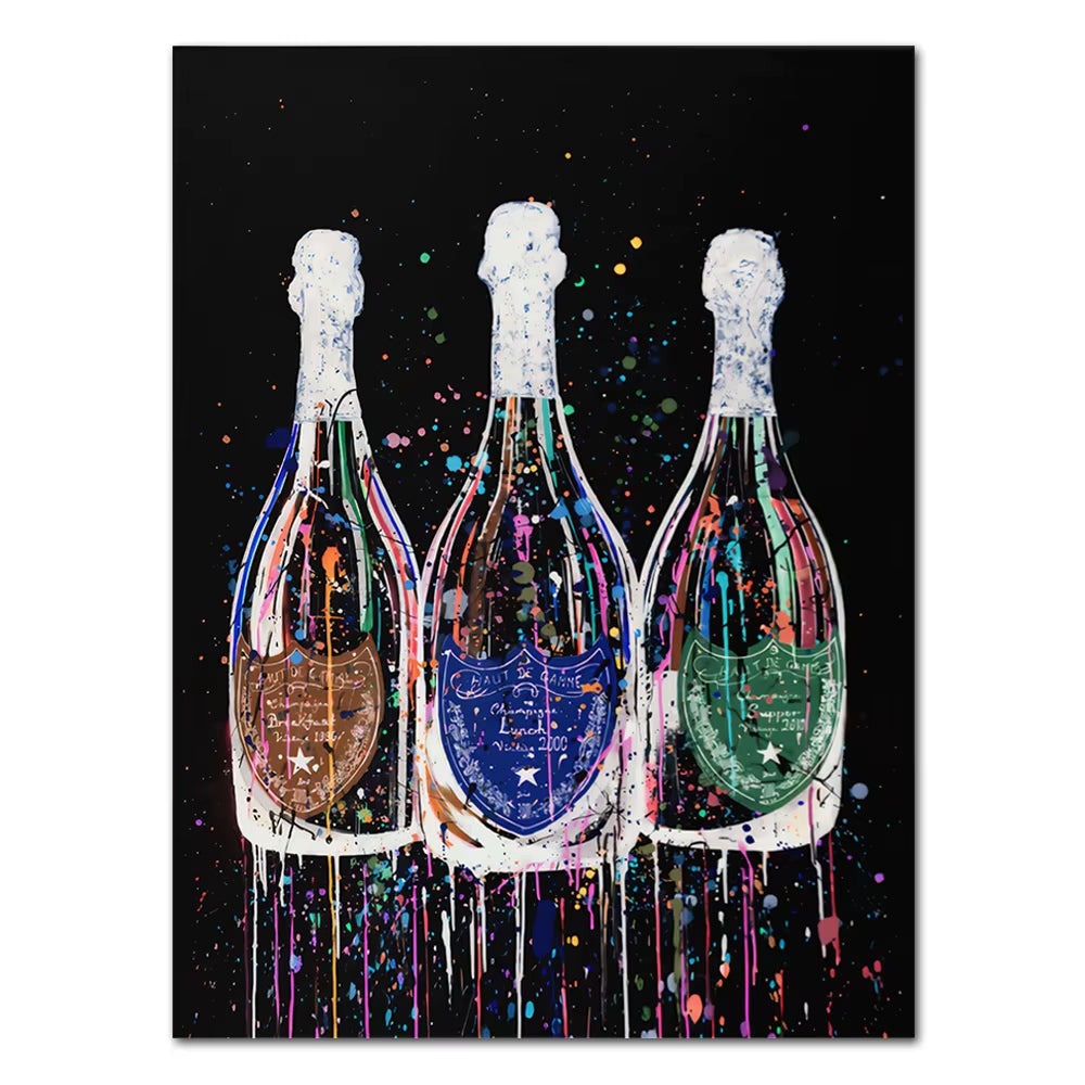 Graffiti Champagne Bottle Wall Prints