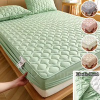 Cotton Thickened Mattress Cover, Quilted Fitted Mattress Pad Protector, Hypoallergenic Soft Bed Topper Bedding 140/160/200X200Cm