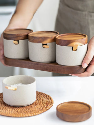 Japanese Vintage Ceramic Seasoning Jars