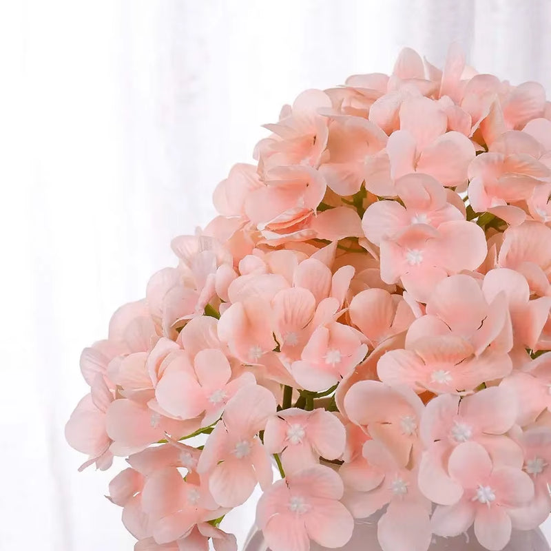 Pack of 10 Silk Hydrangea Heads with Stems