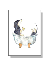 Watercolor Dachshund Bathroom Prints