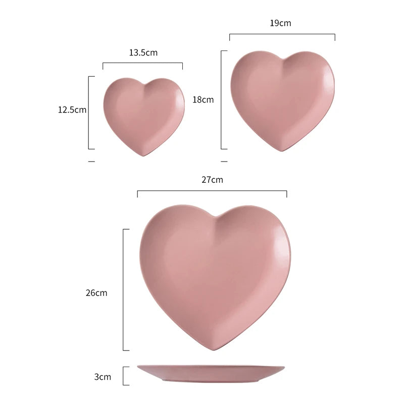 Morandi Heart-Shaped Ceramic Plates