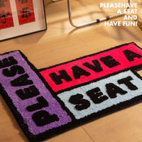 Tufted Letter Irregular Floor Mat