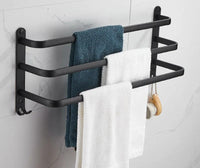 Black Aluminum Towel Bar Holders