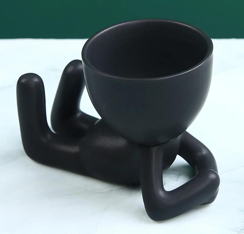 Ceramic Black Figure Flower Pots