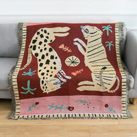 Vintage Leopard Double-Sided Woven Blanket