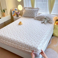 Printed Elastic Fitted Cotton Bed Sheet