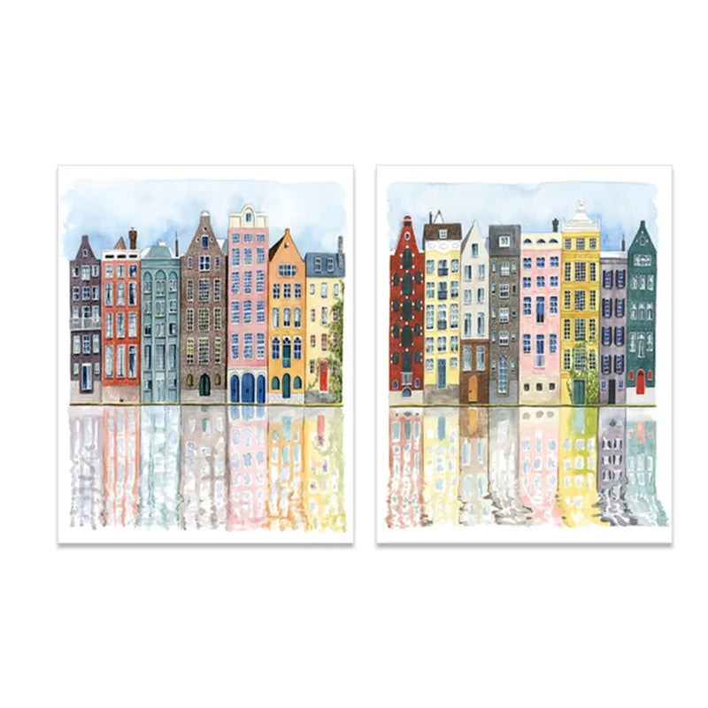 Colorful Buildings Wall Prints