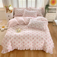 Floral Ruffled Cotton Duvet Cover