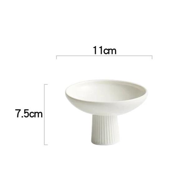 White Ceramic Tall Fruit/Snack Dishes