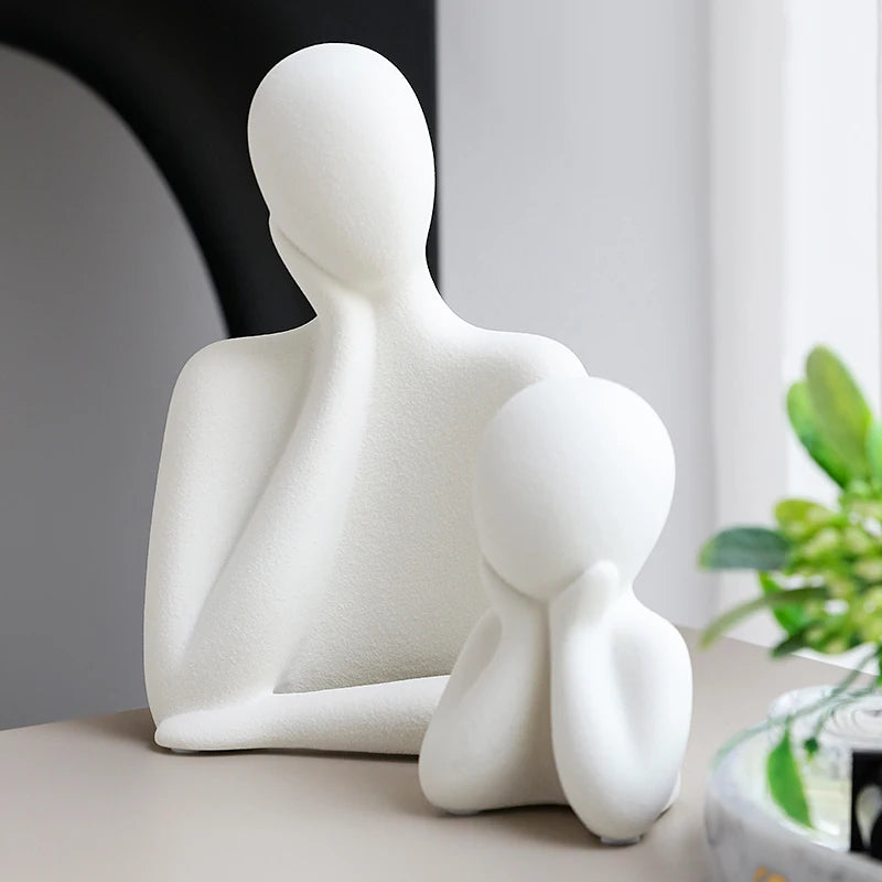 Abstract Frosted Ceramic Figurines