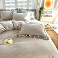 Pure Cotton Duvet Cover with Ruffles