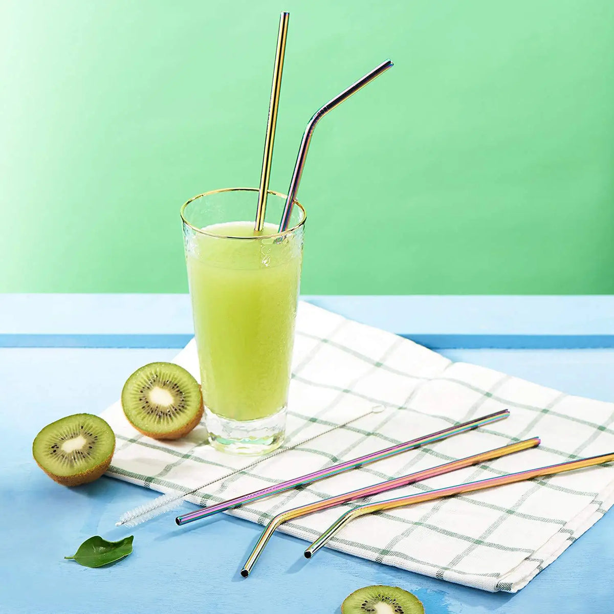 Reusable Metal Straws Set (Stainless Steel)