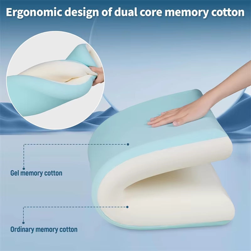 Memory Foam Pillows for Neck Pain Relief, Dual Core Side Back Stomach Cervical Pillow with Ergonomic, Slow Rebound Pillows Soft