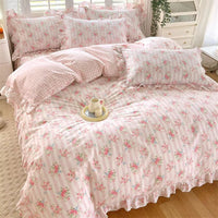 Floral Ruffled Cotton Duvet Cover