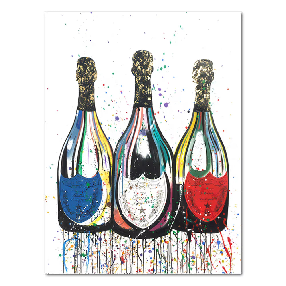 Graffiti Champagne Bottle Wall Prints