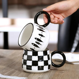 Black & White Ceramic Coffee Mugs