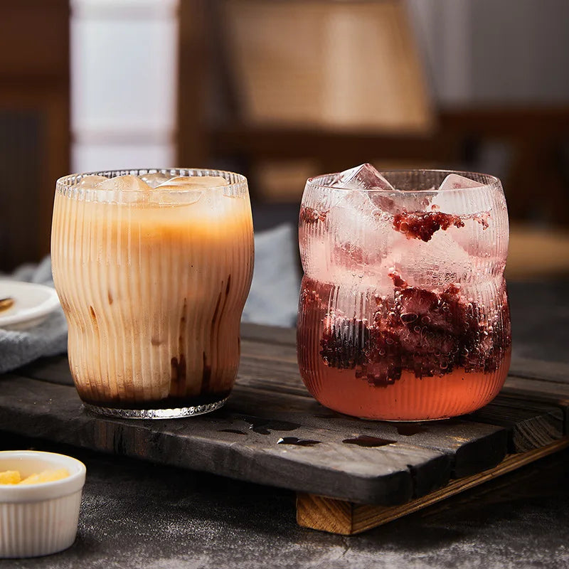 Simple Striped Ice-Coffee Glasses