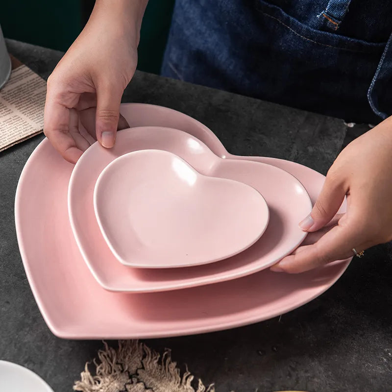 Morandi Heart-Shaped Ceramic Plates