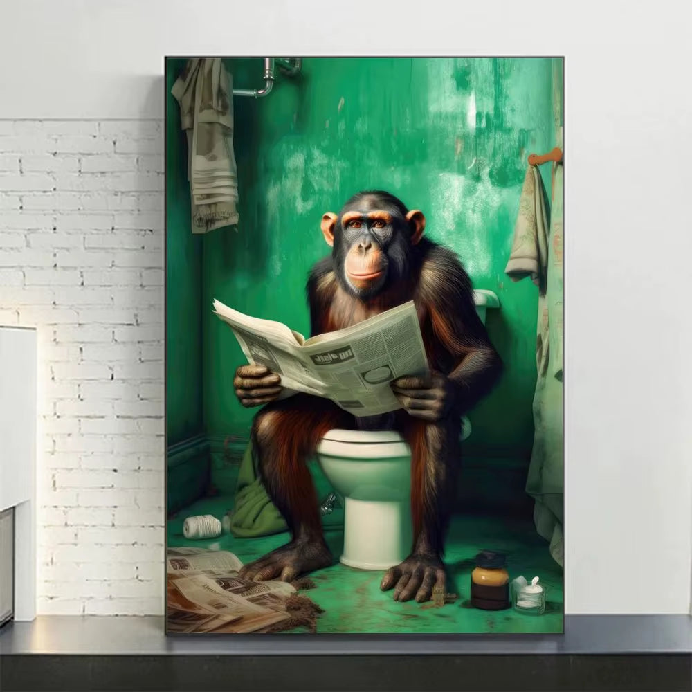 Funny Animal Bathroom Wall Prints