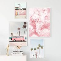 Pink Ocean Surf Wall Print