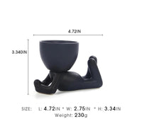 Ceramic Black Figure Flower Pots