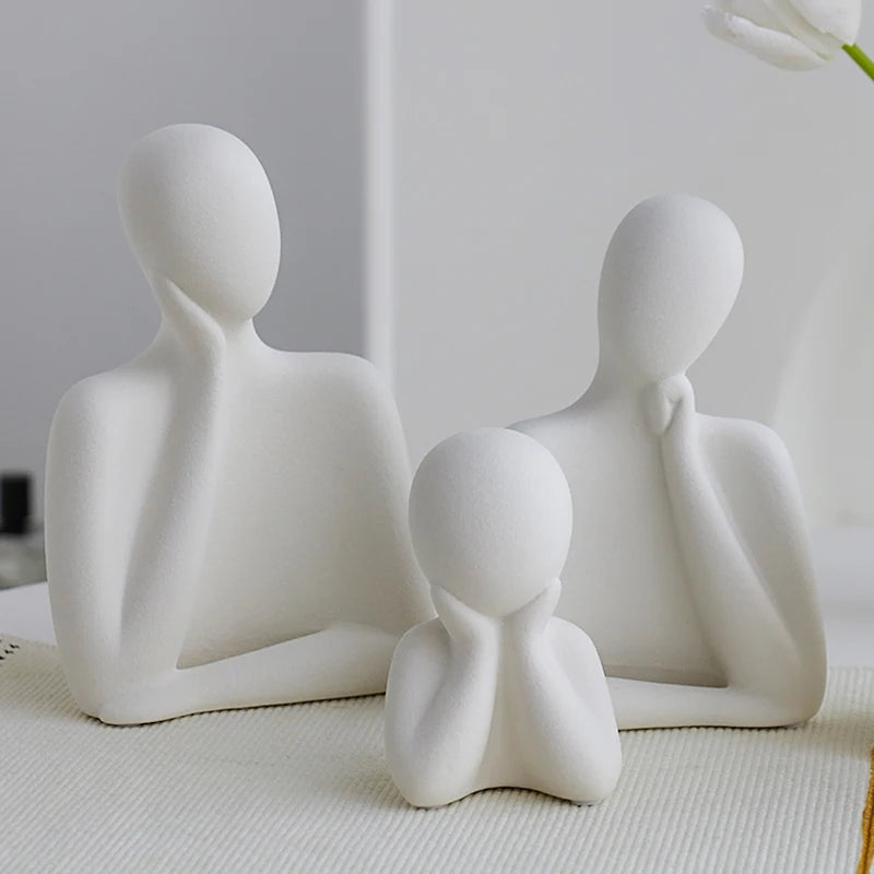 Abstract Frosted Ceramic Figurines